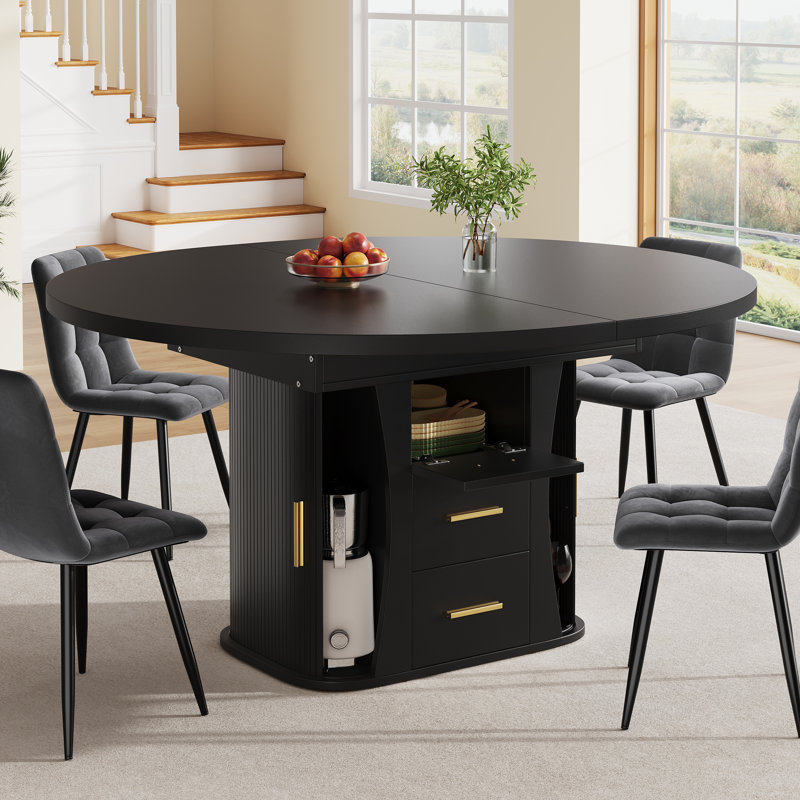 Extendable Dining Table, Black