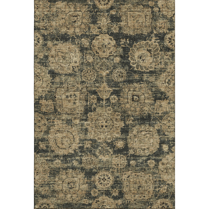 Premium Machine Washable Cerrito Charcoal Rug, Rectangle 10' x 14'