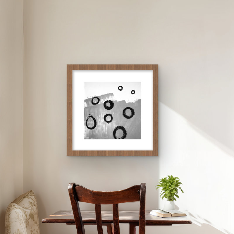 Déconstruit - décor de bureau mat encadré monochrome, H 16 po x l 16 po, Brun