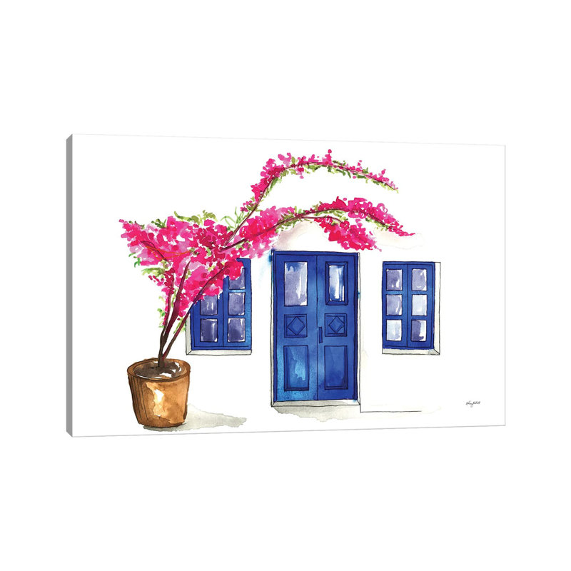 Doors Of Oia by Kelsey McNatt - Wrapped Canvas Painting, 45.72cm H x 66.04cm W x 1.91cm D