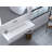 Pyramid 48" Wall Mounted Rectangular Solid Surface Bathroom Sink in Matte Finish, White, No Faucet Hole-339242658-362957919