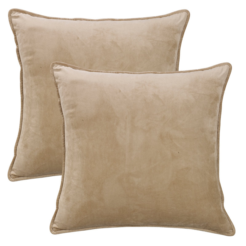 Taie décorative Fairfield, 26 po x 26 po, Velours uni, Taupe