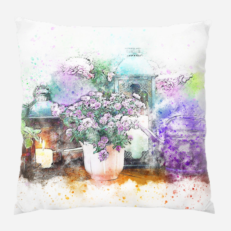 Delvecchio Outdoor Reversible Throw Pillow, Microsuede, Indoor