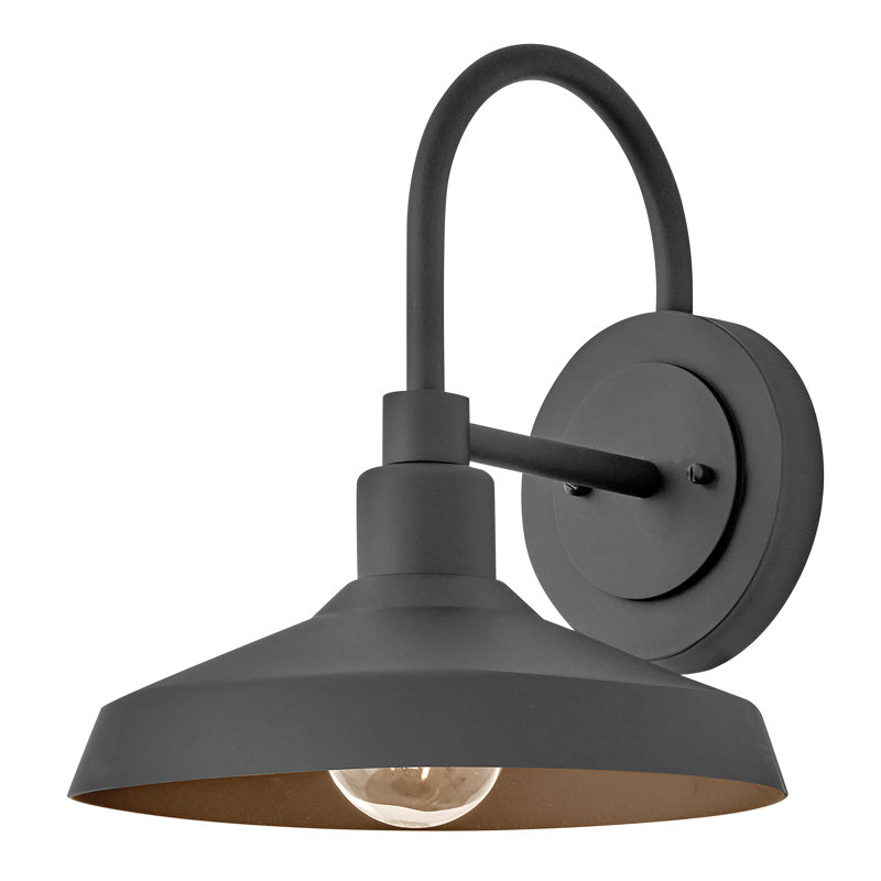 Hinkley Forge Medium Wall Mount Barn Light, Black, 13.25" H x 12" W x 13.25" D