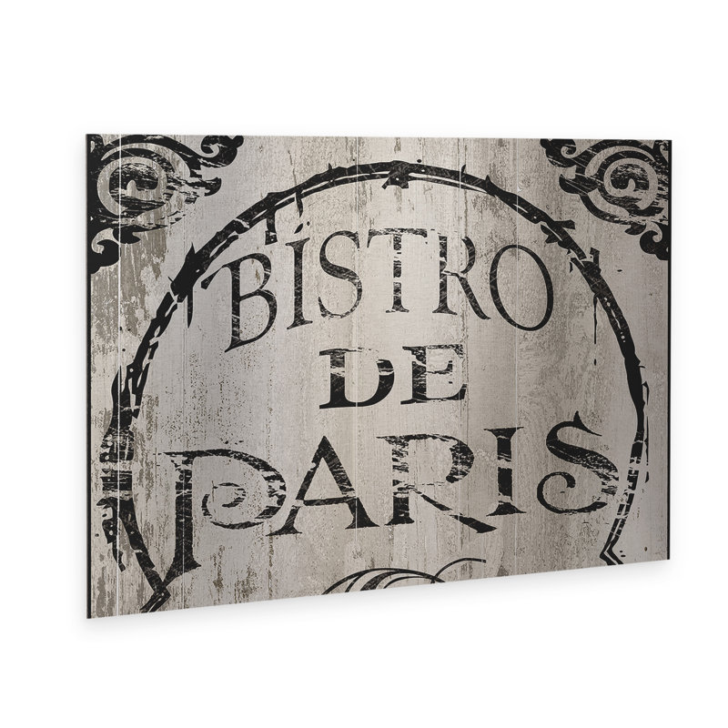 Art flottant en aluminium brossé Color Bakery «Paris Bistro II»