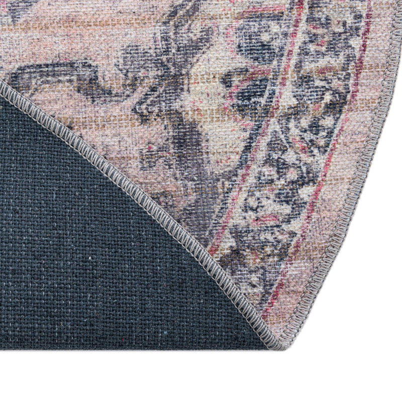Tapis oriental beige / rose Engelman, Rond 6 pi 1 po