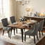 Ensemble de salle à manger 5 pièces 63 po noyer foncé avec 4 chaises rembourrées gris anthracite-565508412