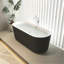 Baignoire autoportante en acrylique de 67 po, conception plissée unique, trop-plein brillant en nickel brossé et bonde escamotable, certifiée Cupc-110885643