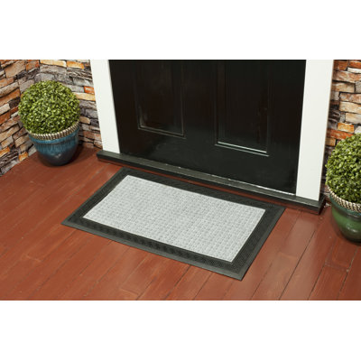 Isam Non-Slip Geometric Outdoor Doormat