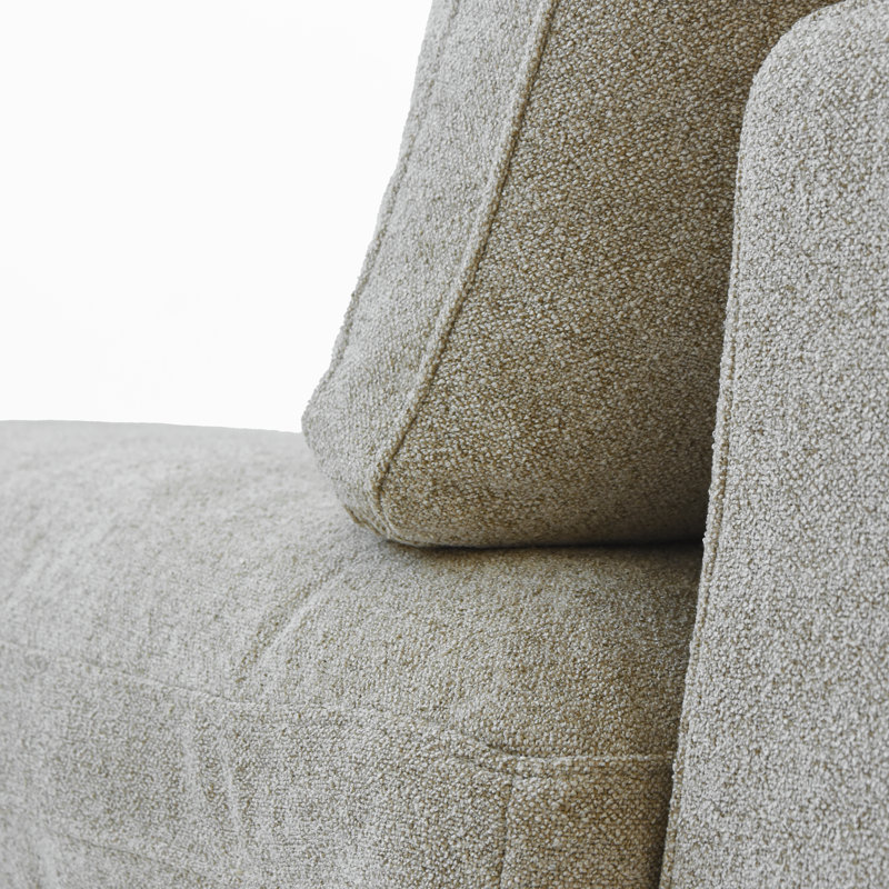 Canapé modulaire rembourré en lin 8 pièces Kenda, Mélange de lin kaki