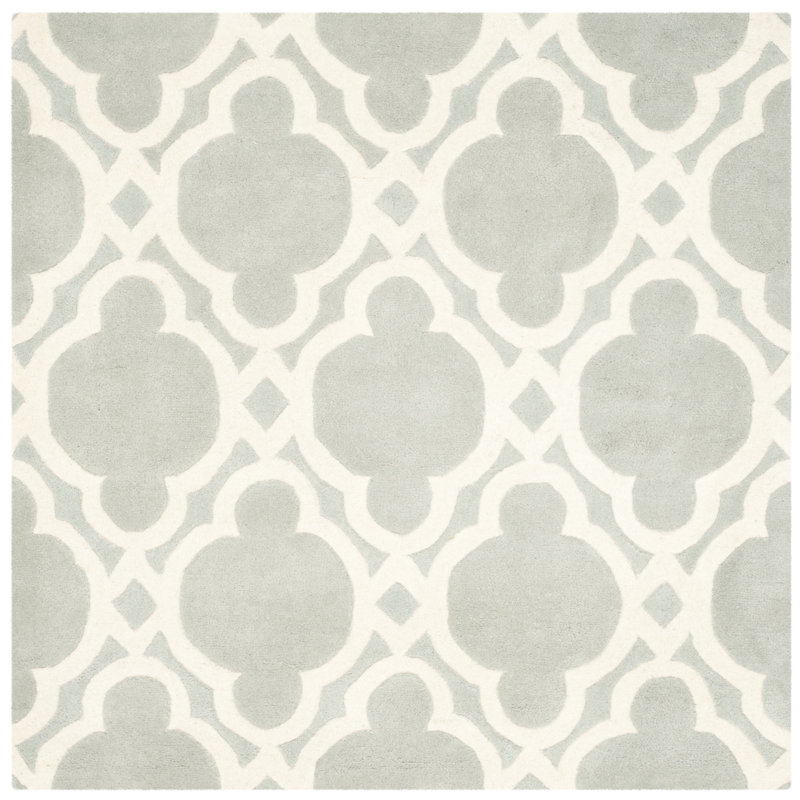 Carolene Hand Tufted Wool Geometric Rug, Square 5'