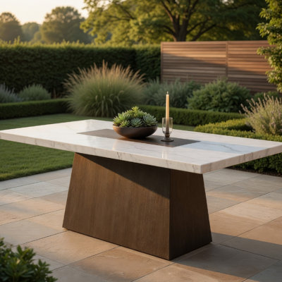 70.4" W Contemporary Dining Table, Dark Walnut