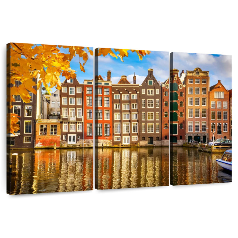 Bâtiments de Sireci au canal Amsterdam, H 28 po x l 45 po