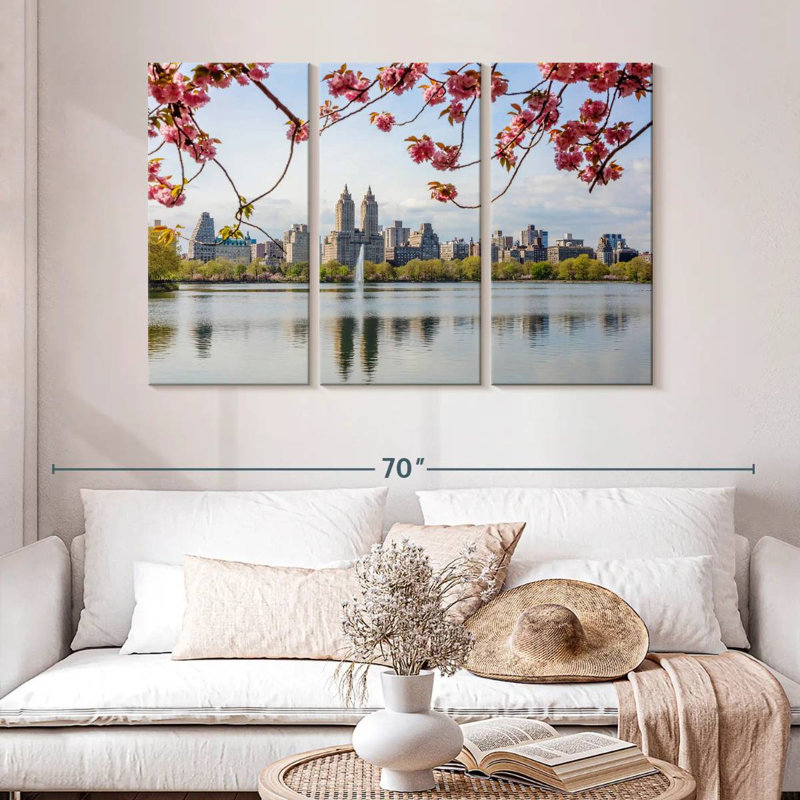 Sireci Central Park Cherry Blossoms, 32" H x 50" W
