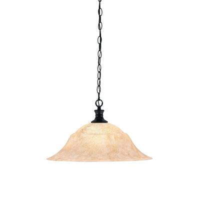 Luminaire suspendu en chaîne avec verre en marbre italien de 20 po