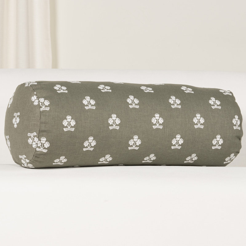 Housse et insert de coussin Hamachi, Sage Green Floral, Traversin H 8 po x l 21 po, Polyester