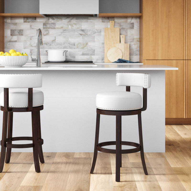 Kaelia Millner Swivel Bar & Counter Stool, White, Counter Stool (24" Seat Height)