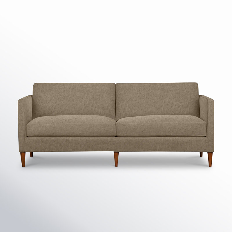 Clifford 87" Upholstered Custom Sofa, Zuma Natural Textured Linen