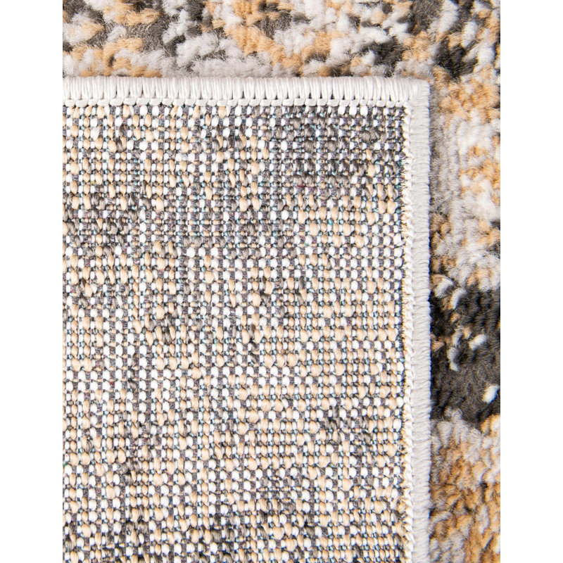 Brown Area Rug, Rectangle 6'1" x 9'