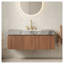 Meuble-lavabo suspendu MURI de 122 cm (48 po) avec comptoir en pierre frittée gris pâle, lavabo en céramique et armoire de rangement en contreplaqué de chêne brun-136063093-136063096