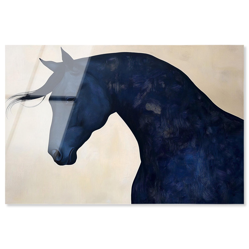 Décoration murale en acrylique Blue Horse I par Art Remedy, prête à être accrochée, H 24 po x l 36 po