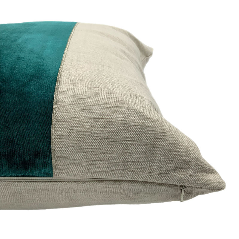 Raya Linen Blend Square Throw Pillow Cover & Insert, Teal