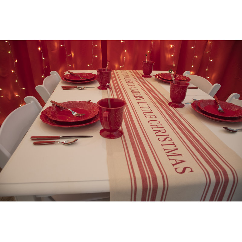 Chemin de table Peppermint Mocha Merry Christmas