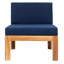 Canapé modulaire d'extérieur 5 avec coussins - bois naturel, coussins bleus, eau, -, pour la chasse-1539721451