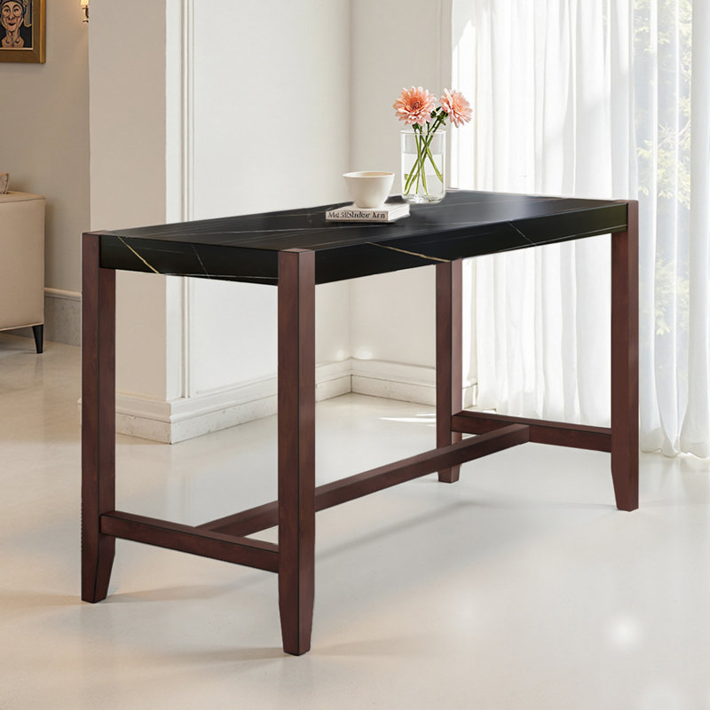 Table de salle à manger à hauteur de comptoir, Noir / brun
