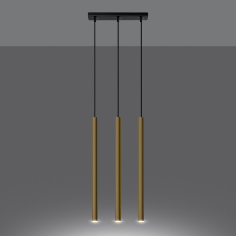 Pastelo 3 - Light Kitchen Island Pendant, Black/Polished gold