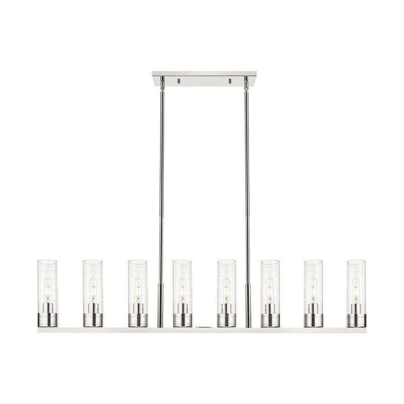 Luminaire suspendu 6 lumières avec abat-jour Scherer, Grainé, Nickel poli