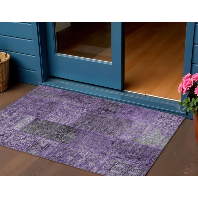 Tapis d'extérieur lavable gris anthracite 3 pi x 5 pi