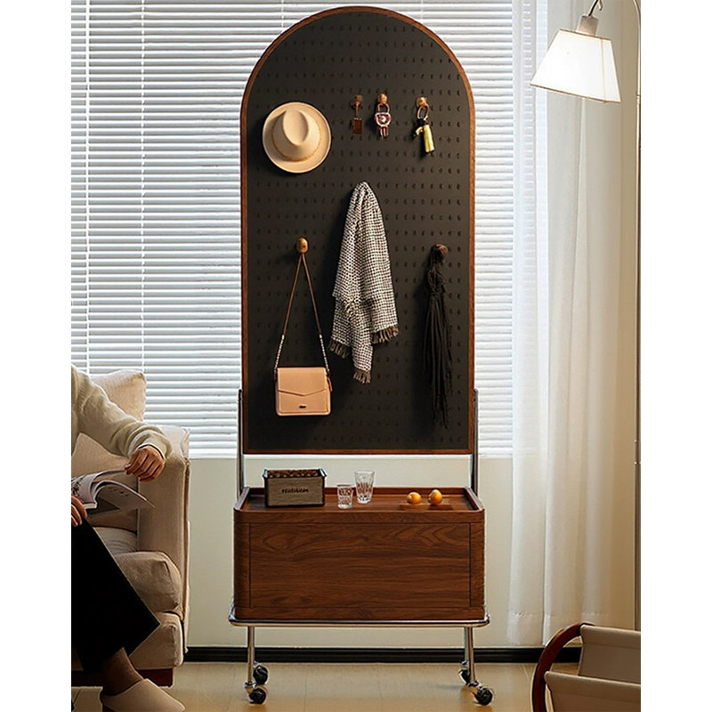 Nut-Brown Modern Solid wood rotating bookshelf