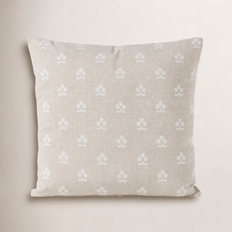 Housse et insert de coussin Hamachi, Plumes, Carré 20 po, Linen Beige Floral