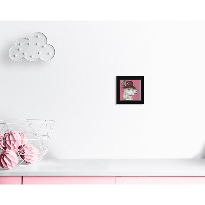 Art sur toile llama, H 10 po x l 10 po x P 0,625 po, Cadre noir