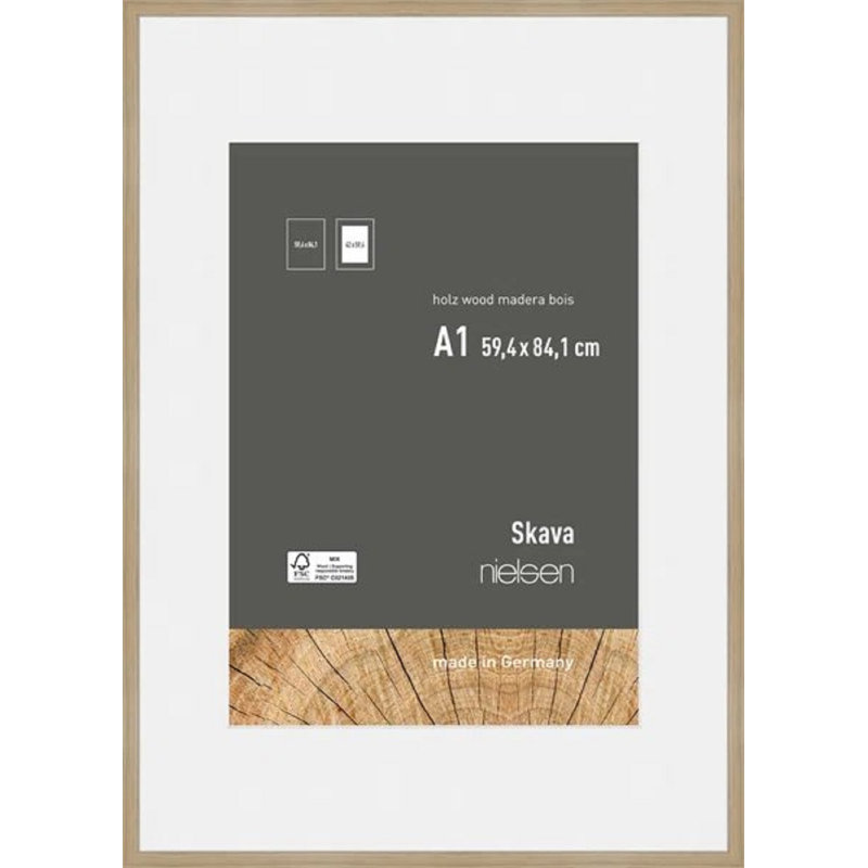 nielsen Skava Wooden Picture Frame, Oak, 59.4cm H x 84.1cm W x 2cm D