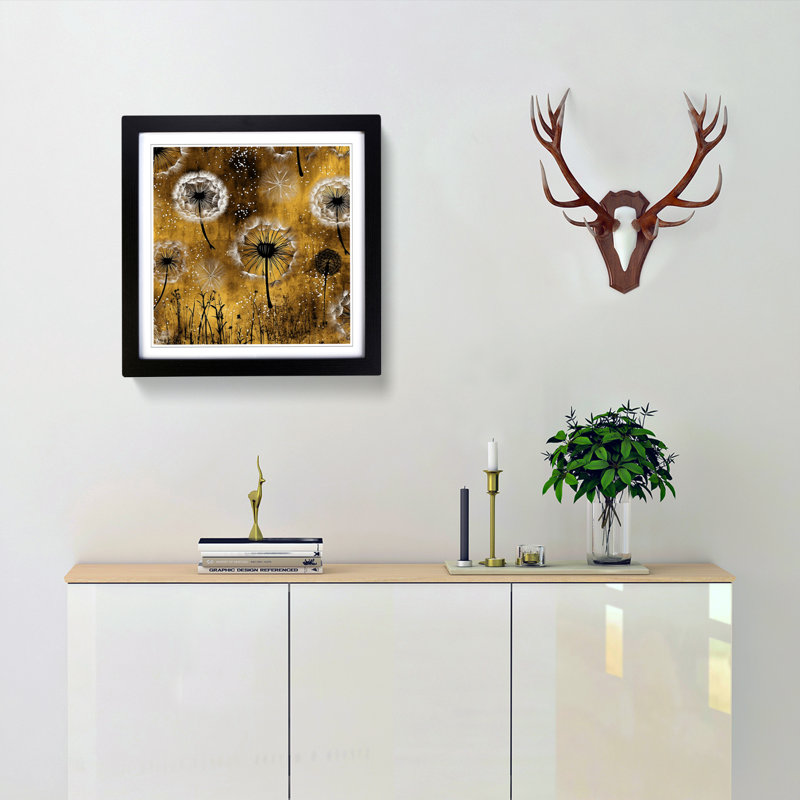 Dandelion Boho No.1 - Framed Print, Black