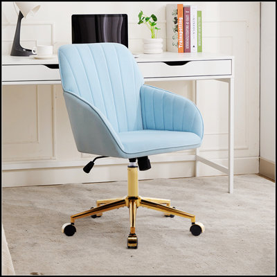 Chaise de bureau ergonomique réglable avec coussin en mousse à mémoire de forme et base dorée, parfaite pour de longues heures de sièges confortables.