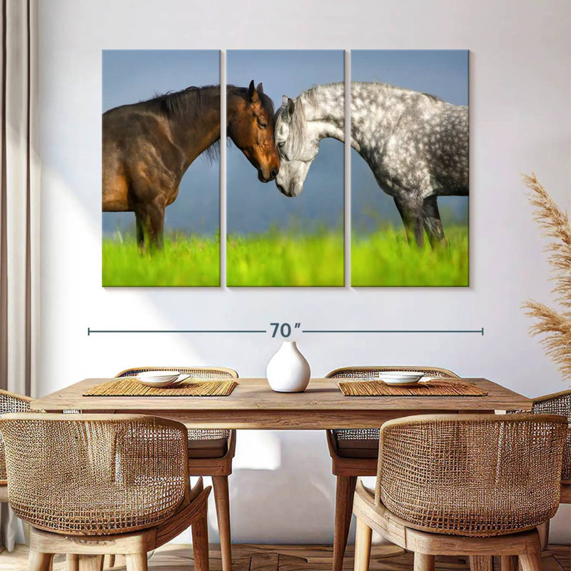 Couple de chevaux Hardie, H 42 po x l 65 po
