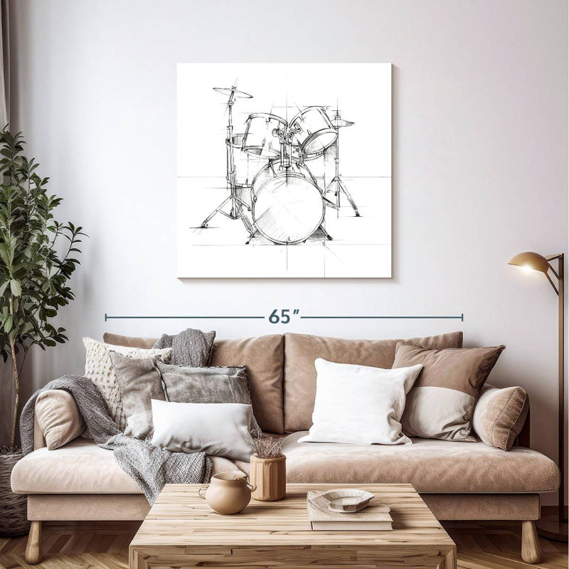 Abarca Drum Sketch, 39" H x 39" W