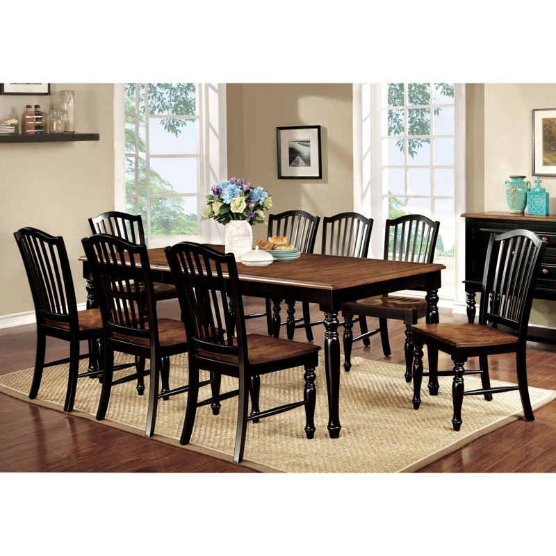 Nickelsville 9-Piece Dining Table Set, 9 Pieces: Table, 8 Chairs