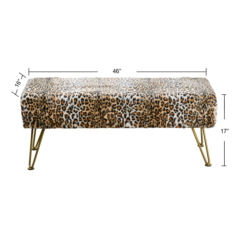 Banc rembourré Pearman, H 17 po x l 46 po x P 16 po, Or