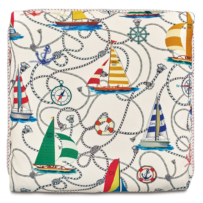 Coussin décoratif nautique en nuage Sardinia, Carré 22 po
