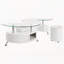 Ensemble de table basse et tabourets 3 pièces blanc ultrabrillant