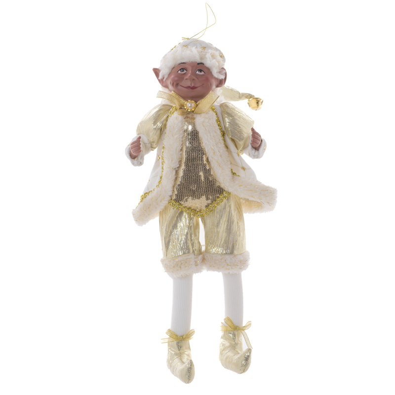 Elfe Dapper blanc et doré avec pieds réglables