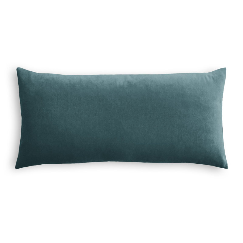 ClassicVelvet Lumbar Pillow Cover & Insert, 12" H x 24" W, Down Blend, Dark Teal
