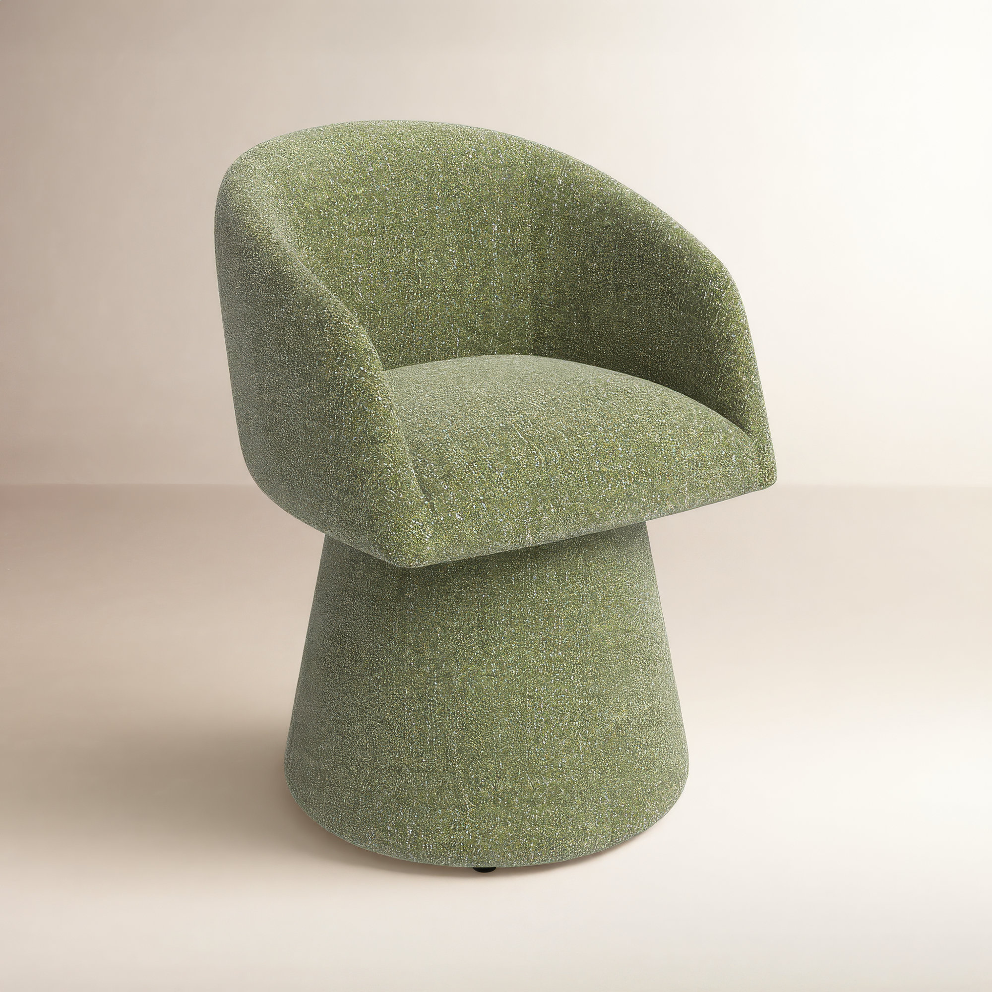 Kyo Chenille Upholstered Barrel Chair, Mellow Forest Chenille