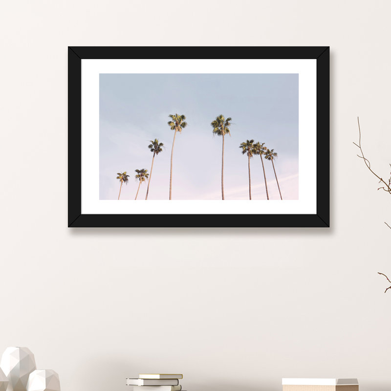 Photographie « california trees », H 16 po x l 24 po x P 1 po, Papier avec cadre noir