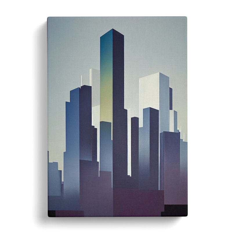 XC1022-3907X Serene City Skyline No.3 Abstract - Wrapped Canvas Print, 76cm H x 50cm W x 3cm D