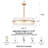 27’’ 6-light Gold Chandelier Pendant Light With Textured Glass Shades
